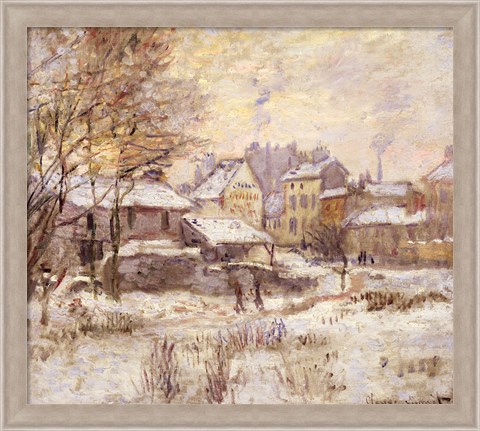 Framed Snow Effect with Setting Sun, 1875 Print