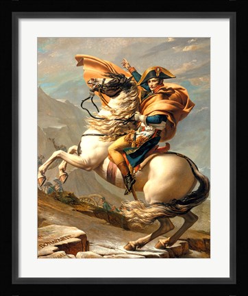 Framed Napoleon Crossing the Alps at the St Bernard Pass Print