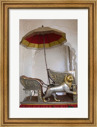 Framed Sedan Chair of the Maharajah, Rajasthan, India Print