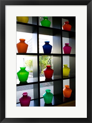 Framed Plastic Water Jugs in the Park Chennai Hotel, India Print