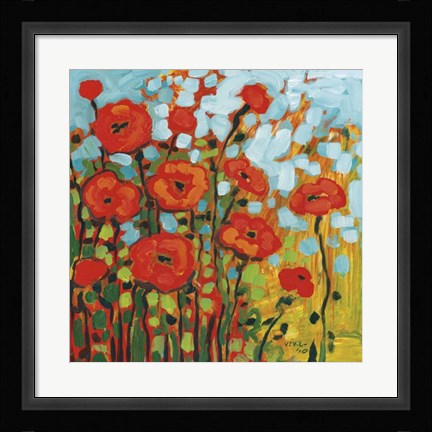 Framed Red Poppy Field Print