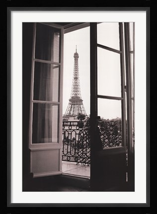 Framed Eiffel Tower through French Doors Print