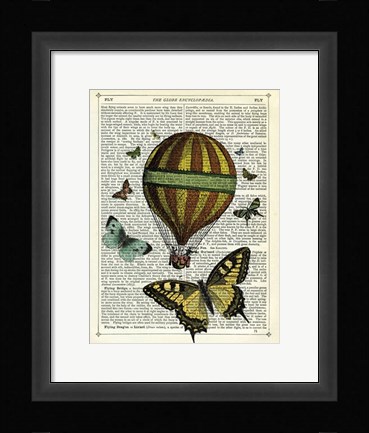 Framed Butterflies &amp; Balloon Print
