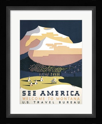 Framed See America - Welcome to Montana I Print