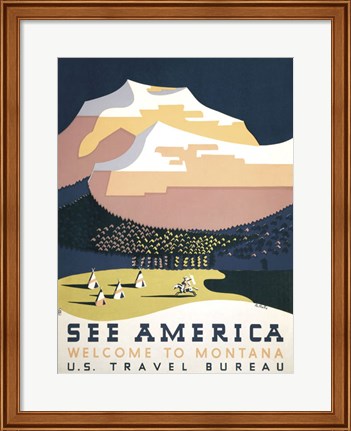 Framed See America - Welcome to Montana I Print