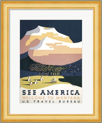 Framed See America - Welcome to Montana I Print