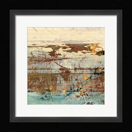 Framed Barn Blue Square II Print