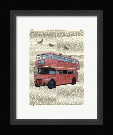 Framed Butterfly London Bus Print