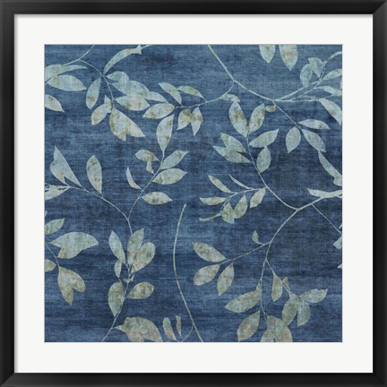 Framed Denim Branches I Print