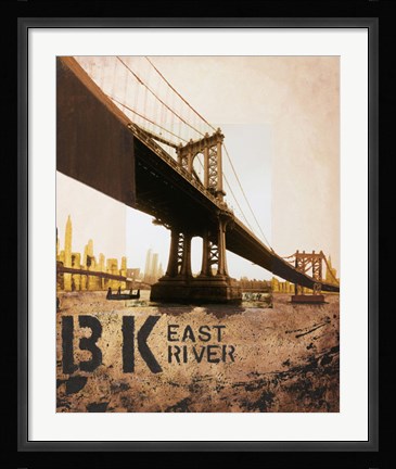 Framed East River &amp; Manhattan Bridge Print