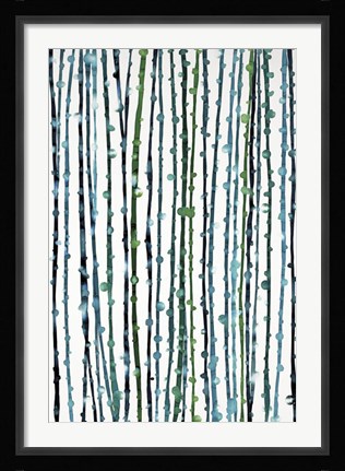 Framed Aqua Vine Print