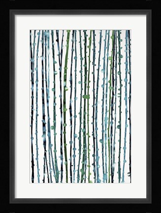 Framed Aqua Vine Print