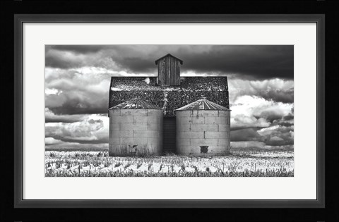 Framed Two Corn Cribs Print