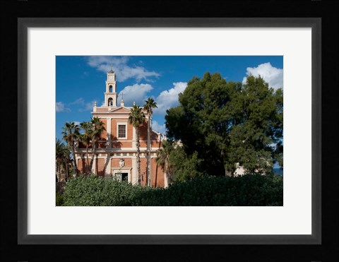 Framed St Peter's Catholic Church, Abrasha Summit Park, Jaffe, Israel Print