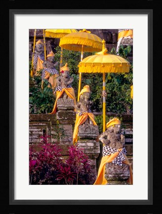 Framed Statues at Mother Temple Adorned in Yellow, Indonesia Print