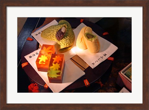 Framed Display of Autumn seasonal sweets, Tokyo, Japan Print