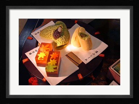 Framed Display of Autumn seasonal sweets, Tokyo, Japan Print