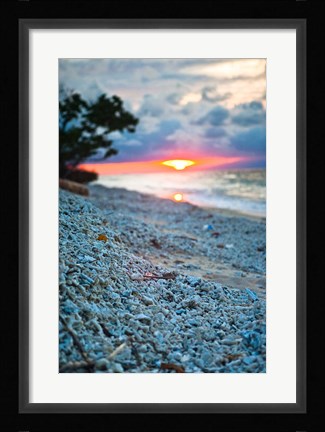 Framed Gili Islands, Indonesia, Sunset along the beach Print