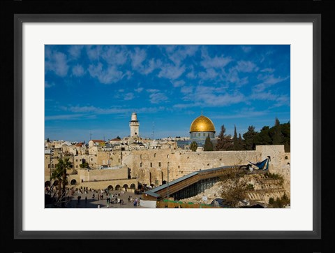 Framed Israel, Jerusalem, Western Wall and Dome of the Rock Print