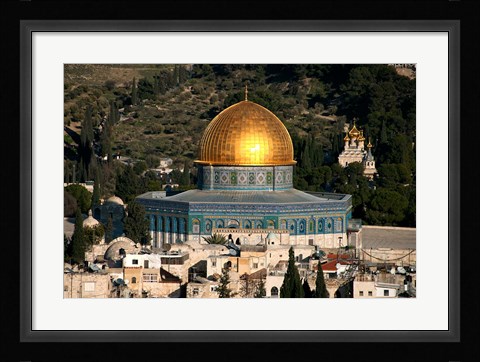 Framed elevated city view, Jerusalem, Israel Print