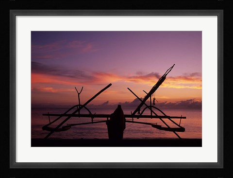 Framed Indonesia, Perahu, Doubleoutrigger fishing canoe Print