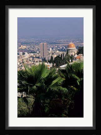 Framed Haifa Cityscape from Bahai Dome, Israel Print