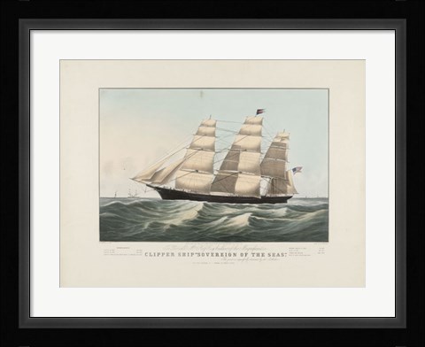 Framed Clipper Ship "Sovereign of the Seas", 1852 Print