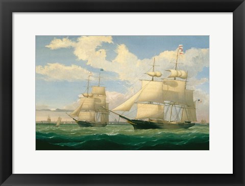 Framed Ships &quot;Winged Arrow&quot; and &quot;Southern Cross&quot; in Boston Harbor, 1853 Print