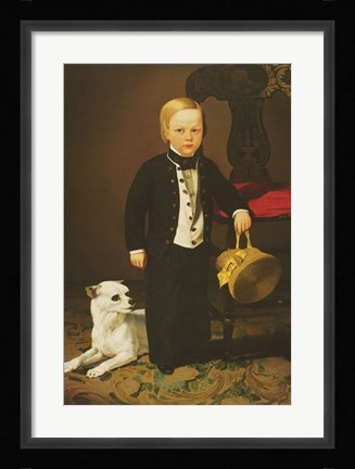Framed Boy with Dog Print