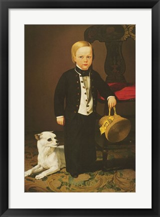 Framed Boy with Dog Print
