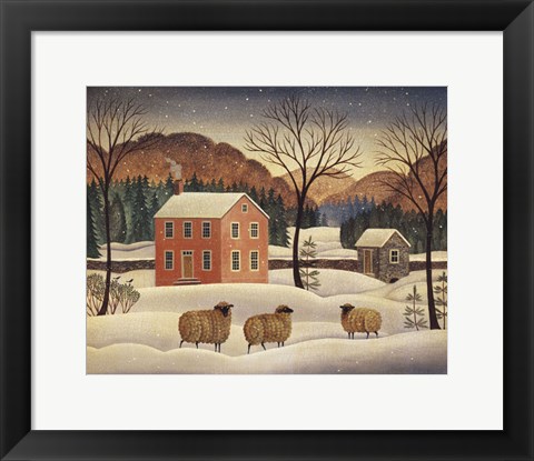 Framed Winter Sheep II Print