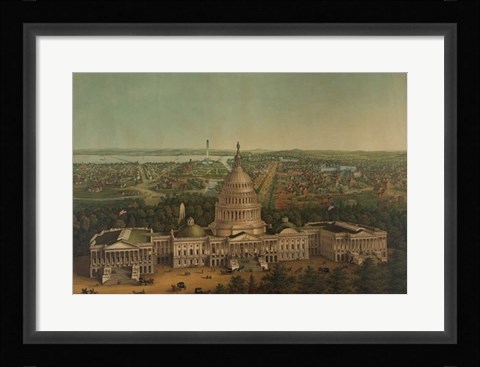 Framed View of Washington City, c. 1869 Print