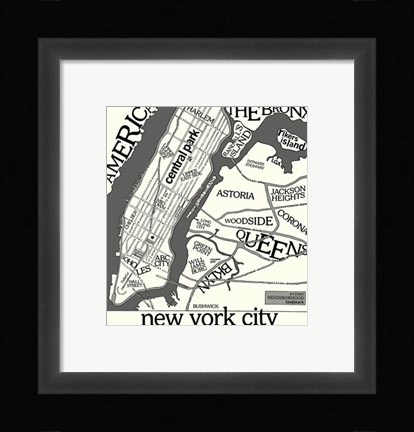 Framed New York Map Print