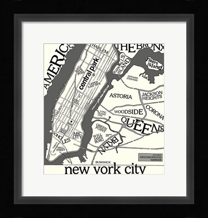Framed New York Map Print