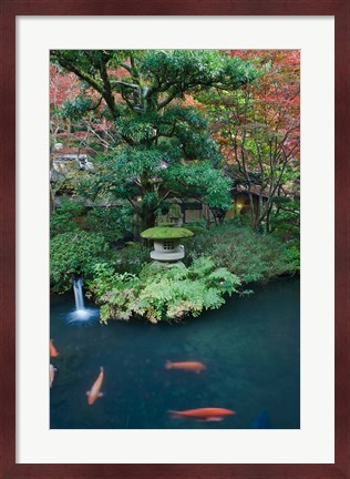 Framed Japanese Garden, Tokyo, Japan Print
