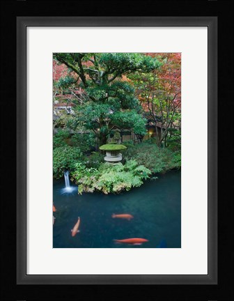 Framed Japanese Garden, Tokyo, Japan Print