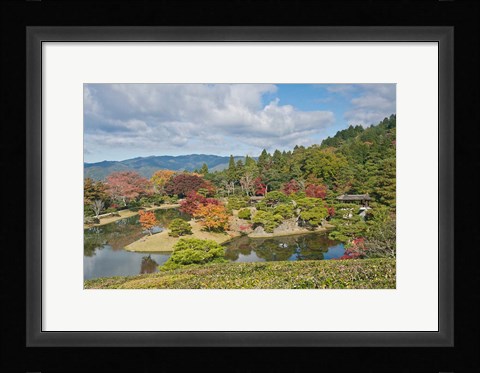 Framed Yokuryuichi Pond, Shugakuin Imperial Villa, Kyoto, Japan Print