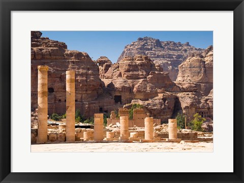 Framed Great Temple, Petra, UNESCO Heritage Site, Jordan Print