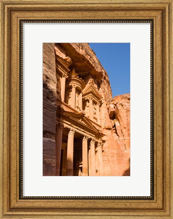 Framed Treasury, El-Khazneh, Petra, UNESCO Heritage Site, Jordan Print
