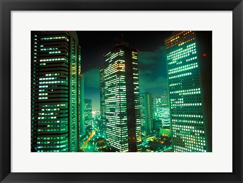 Framed Nightscape, Tokyo, Japan Print