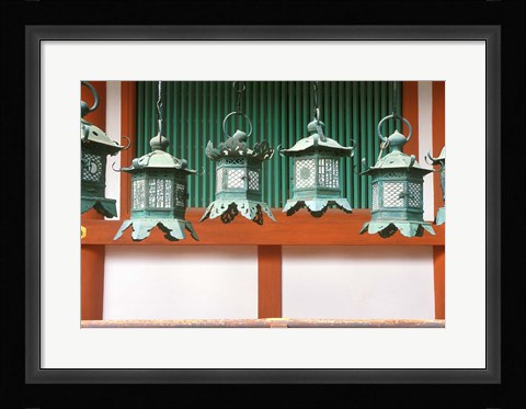 Framed Kasuga Lanterns, Kasuga Shrine, Nara, Japan Print