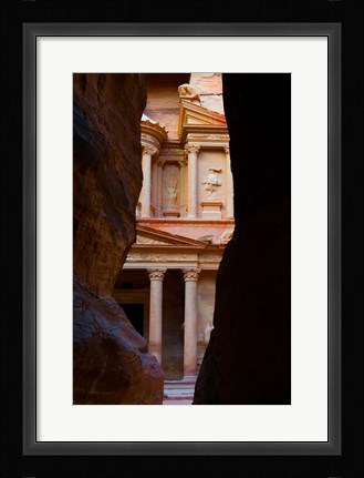 Framed Jordan, Petra, Treasury (Al-Khazneh), Siq, tomb Print