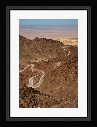 Framed Jordan, Winding highway from Wadi Musa to Wadi Araba Print