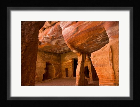 Framed Jordan, Petra, Exterior Siq, Tombs Print