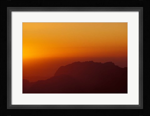 Framed Sunset on Petra Valley, Jordan Print