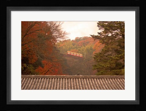 Framed Fall Color around Cable Train Railway, Kyoto, Japan Print