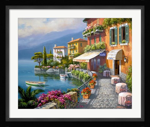 Framed Seaside Bistro Cafe Print