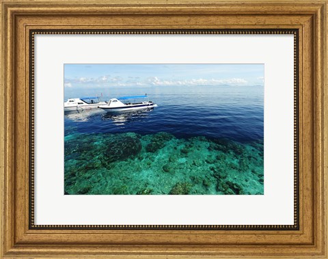 Framed Diving Boat, Sipadan, Semporna Archipelago, Borneo, Malaysia Print