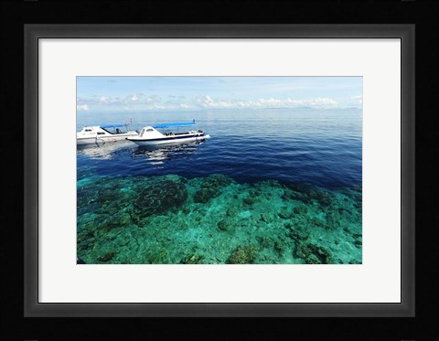 Framed Diving Boat, Sipadan, Semporna Archipelago, Borneo, Malaysia Print