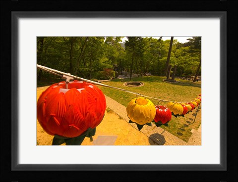 Framed Lanterns, Haeinsa Temple Complex, Gayasan National Park, South Korea Print